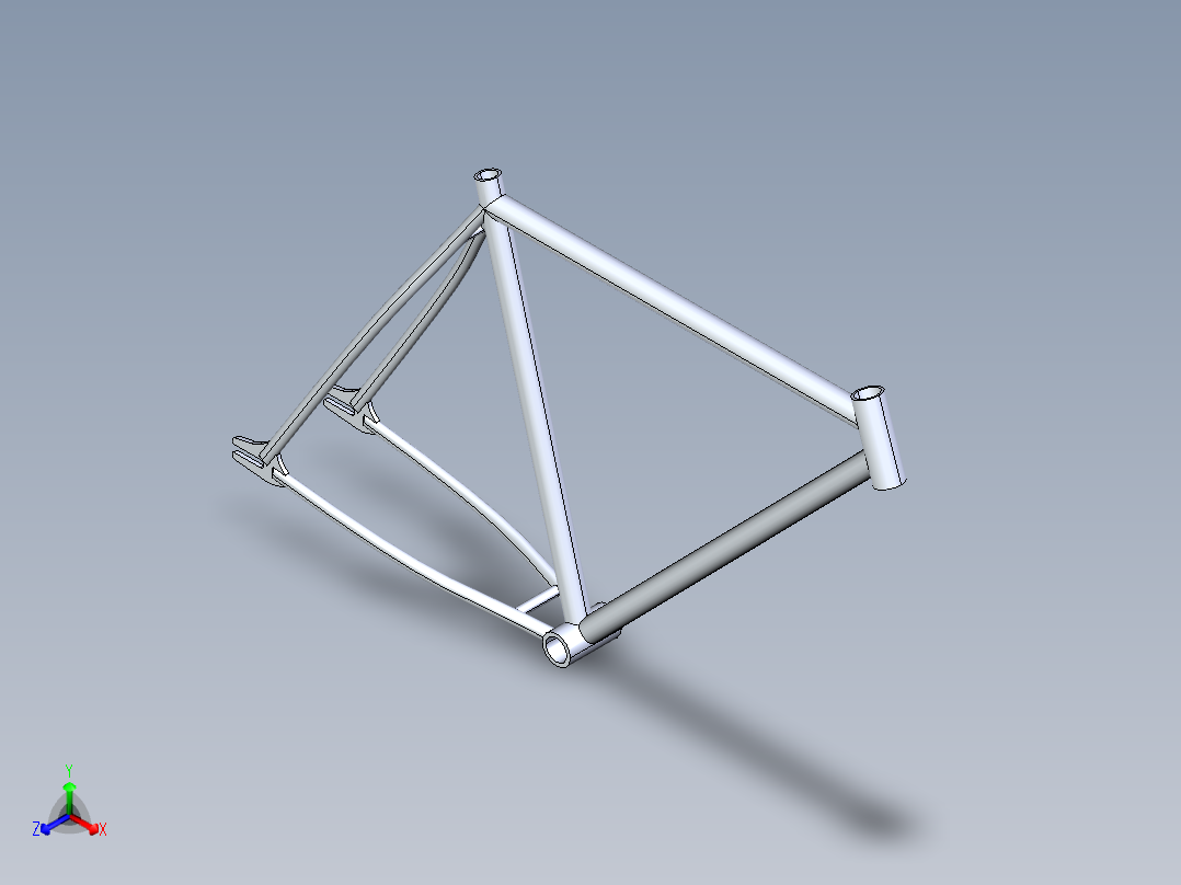 自行车车架正等轴测图