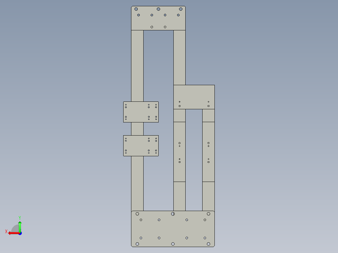 步伐机龙门架后视图