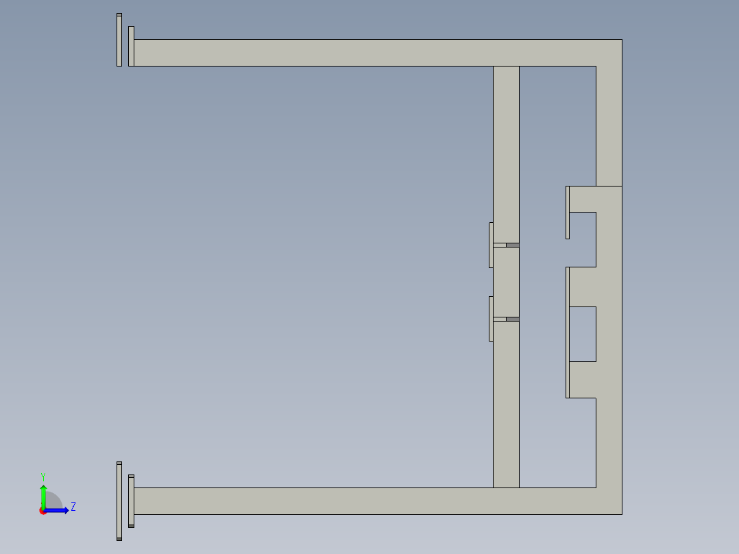 步伐机龙门架左视图