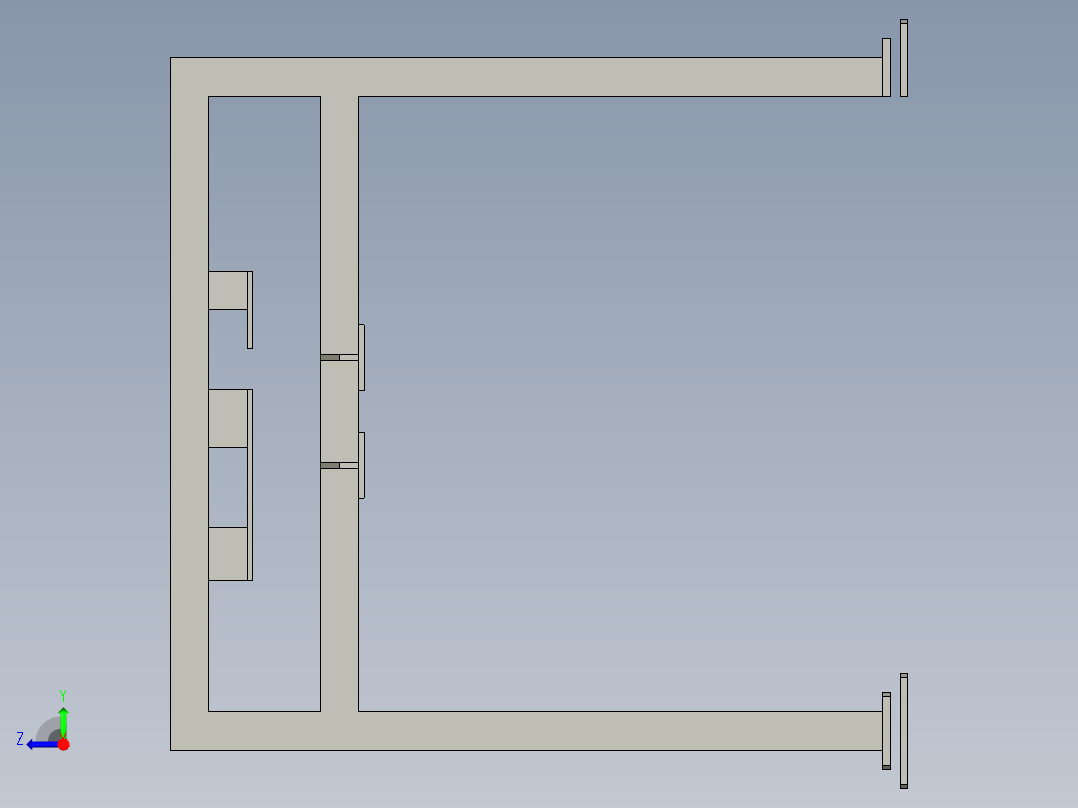 步伐机龙门架右视图