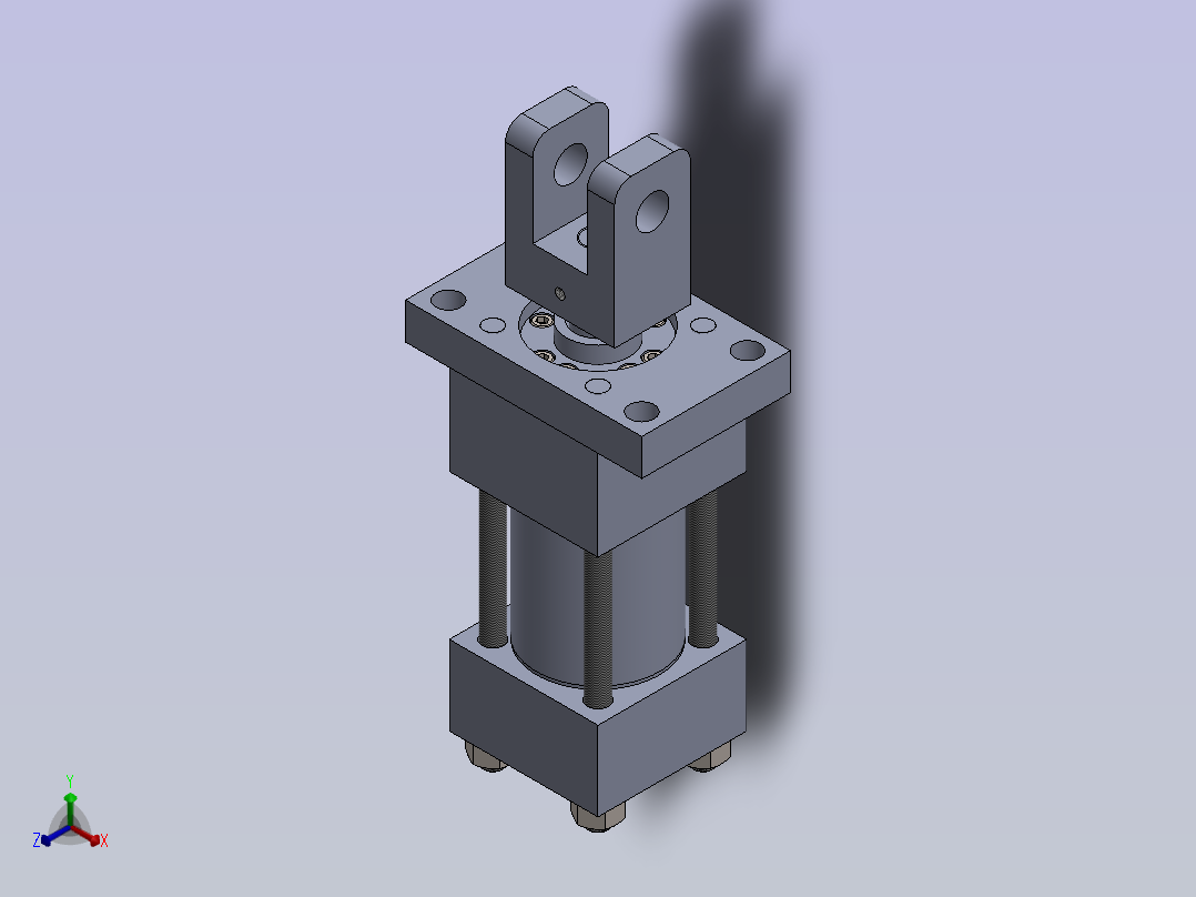 前装式液压缸正等轴测图