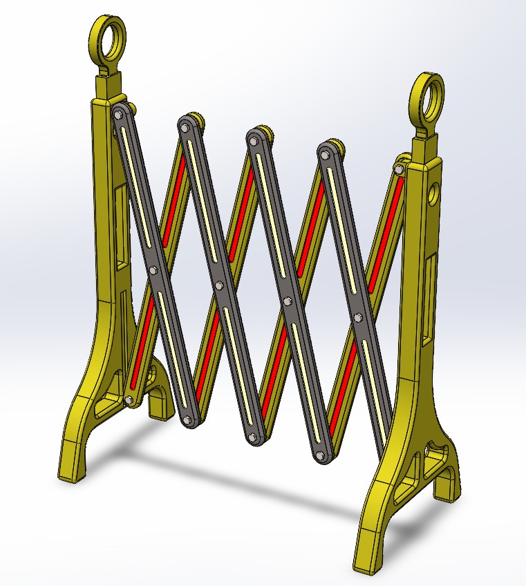 可折叠围栏结构3D图纸 Solidworks设计