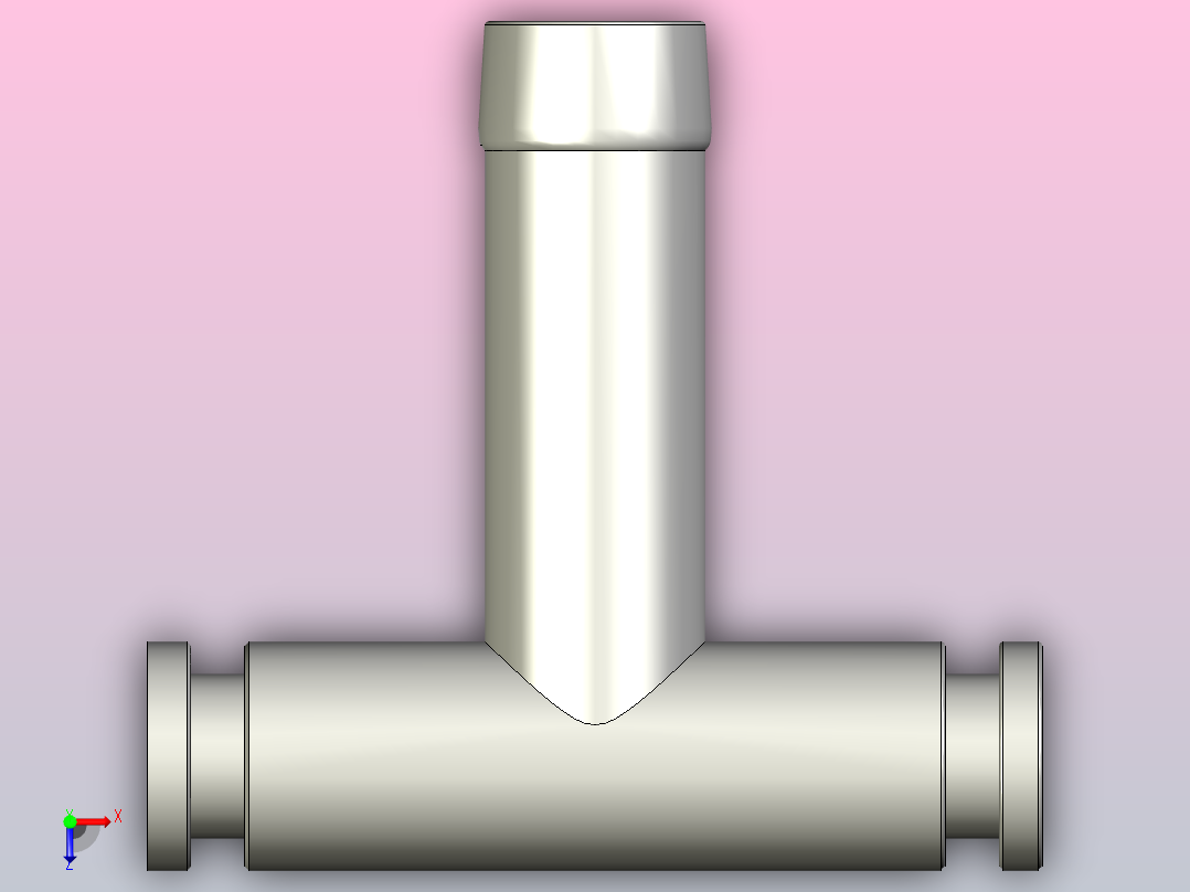 化油器 T 型接头俯视图