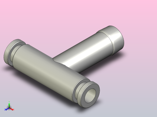 化油器 T 型接头正等轴测缩略图