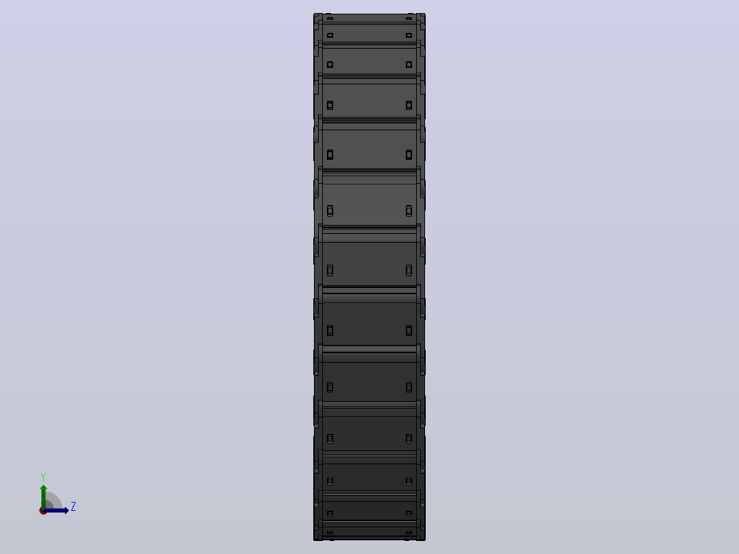 弯曲半径200内高25两侧打开型DB封闭式拖链_DMD25CDBA-25-77-200R-30左视图
