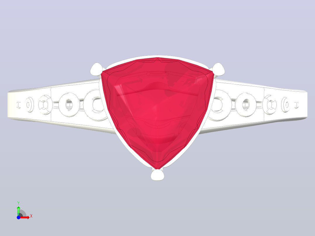 红宝石戒指前视图