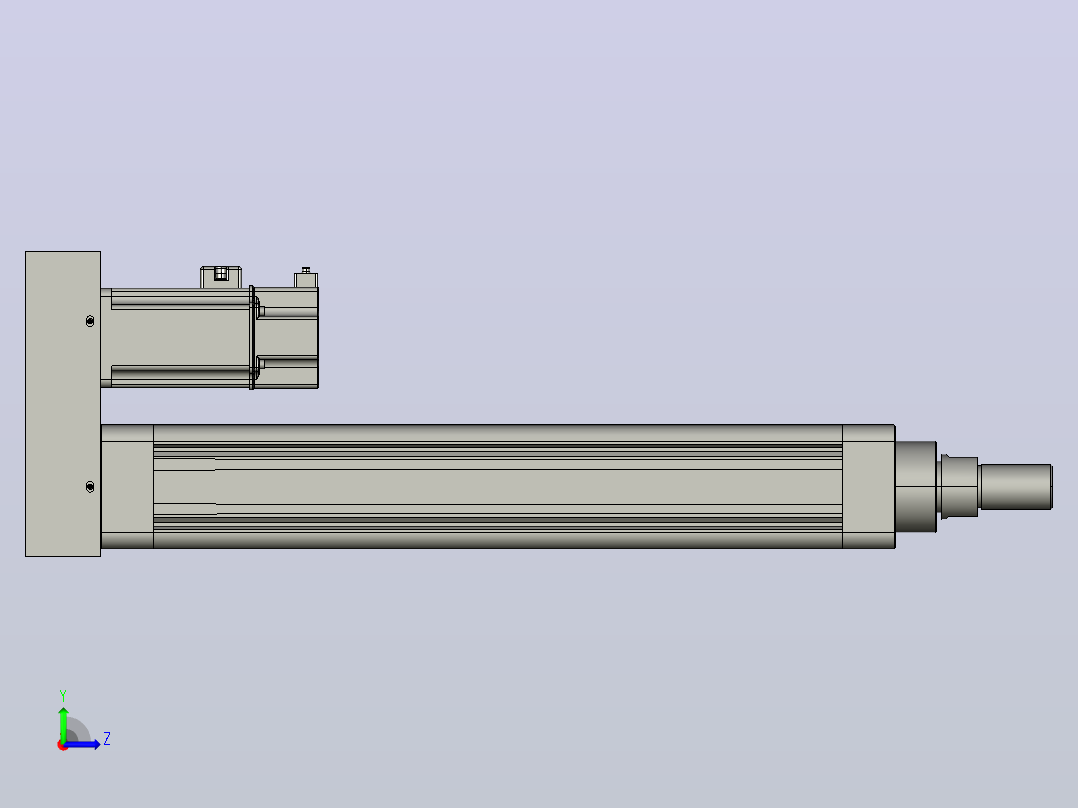 MTE63-300-P-M400W-A-S3 MTE63电动缸 最大负载300kg 400W电机间接安装左视图