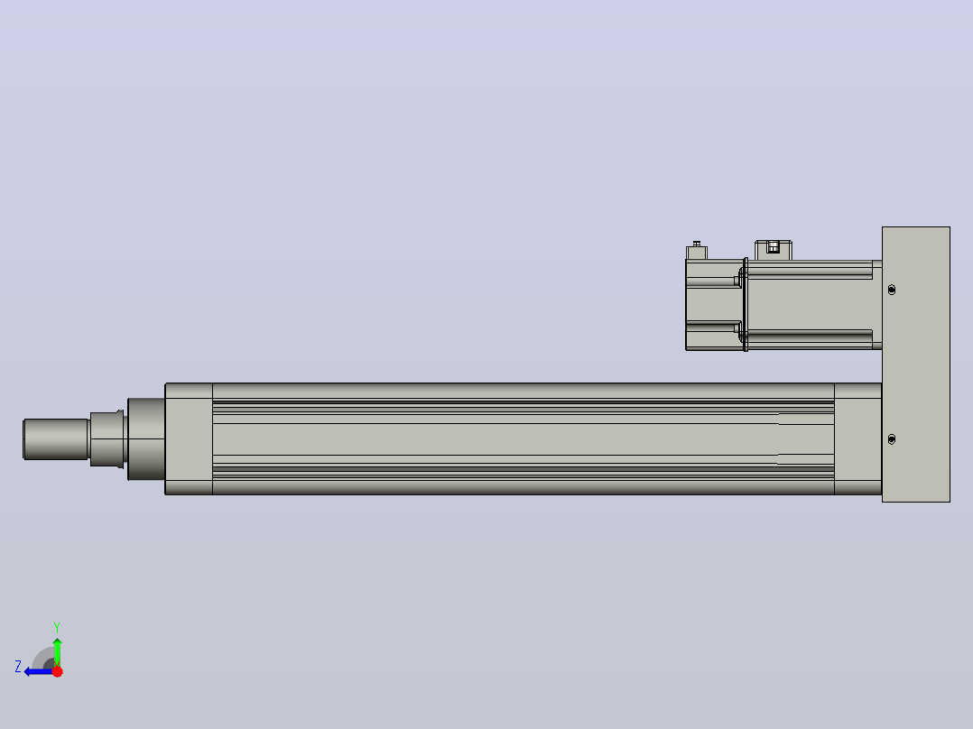 MTE63-300-P-M400W-A-S3 MTE63电动缸 最大负载300kg 400W电机间接安装右视图