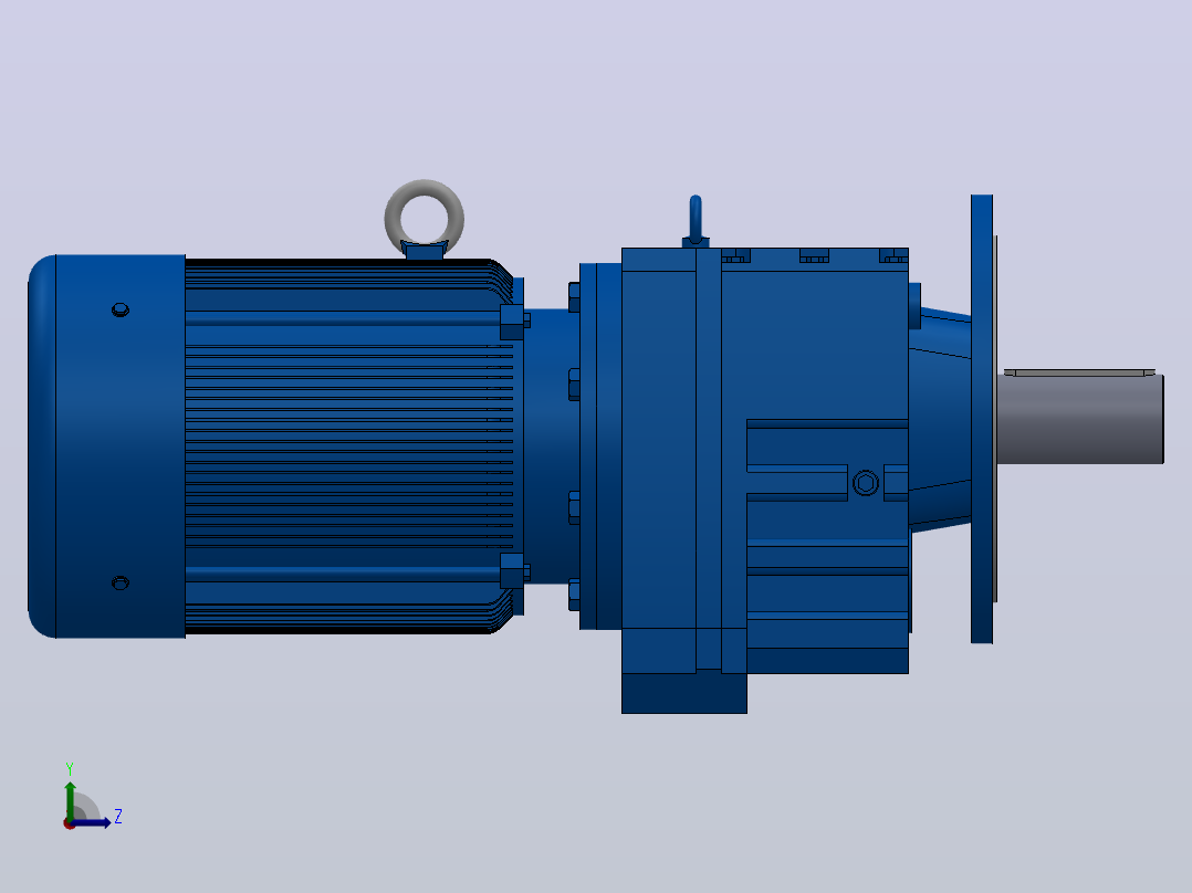 RF147法兰轴伸式安装斜齿轮减速机RF147-Y45-4P-225M-M1-0°-Φ550左视图