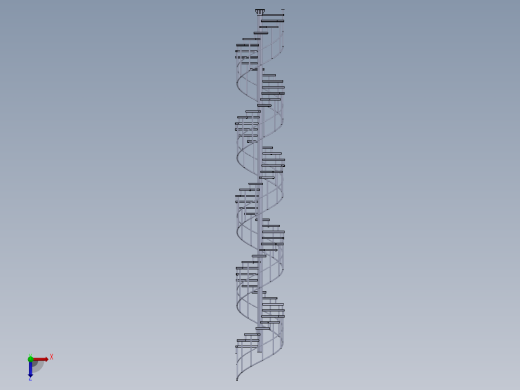 Thang Xoan螺旋楼梯简易模型3D图纸 Solidworks设计俯视缩略图