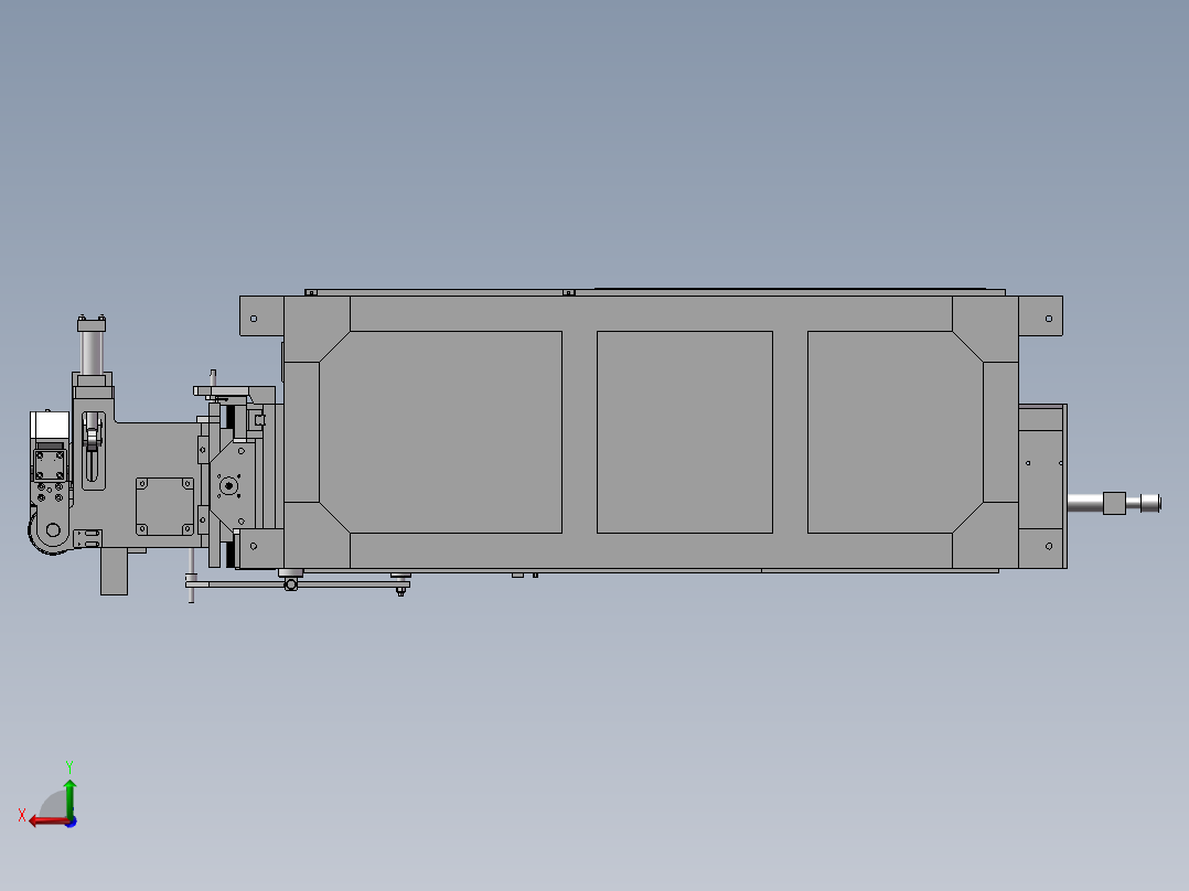数控弯管机3D模型图纸 BB198 机械设计参考资料设计素材后视图