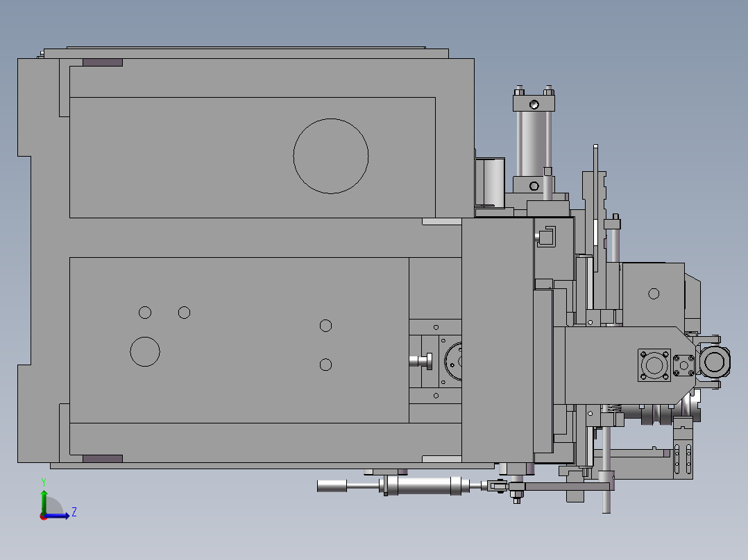 数控弯管机3D模型图纸 BB198 机械设计参考资料设计素材左视图