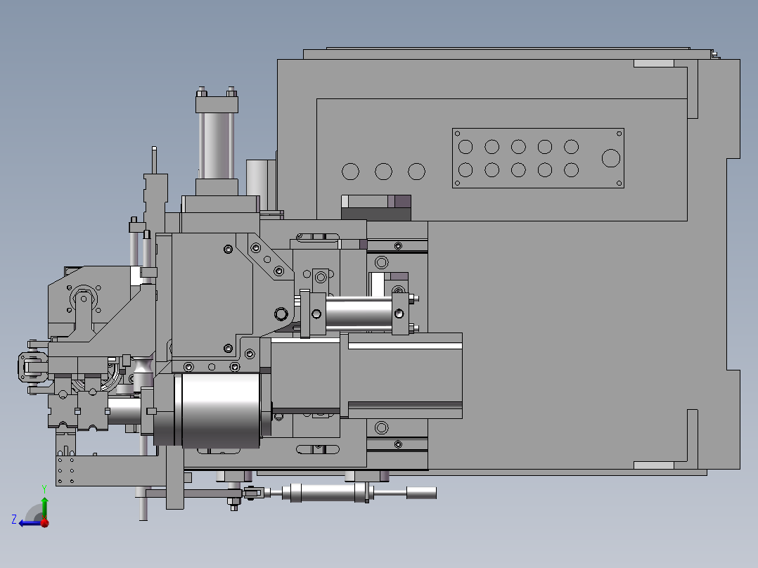 数控弯管机3D模型图纸 BB198 机械设计参考资料设计素材右视图