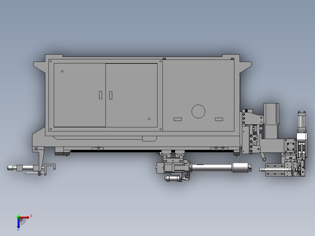 数控弯管机3D模型图纸 BB198 机械设计参考资料设计素材俯视图