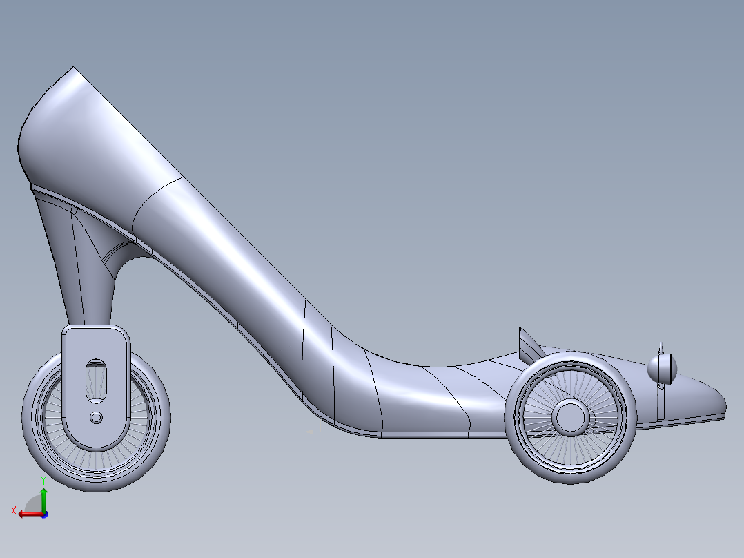 汽车高跟鞋后视图