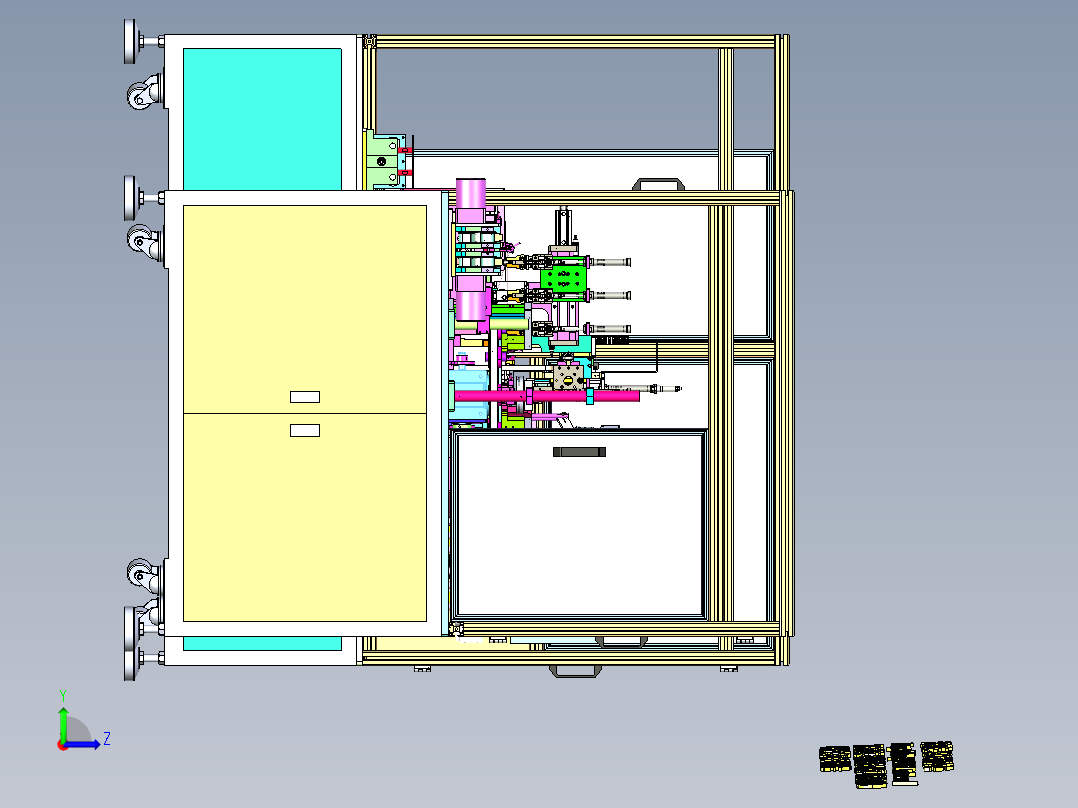 A10_微电机转子抛光入介子防油圈一体机左视图