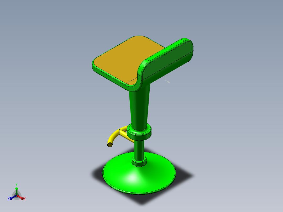 吧台椅3正等轴测图