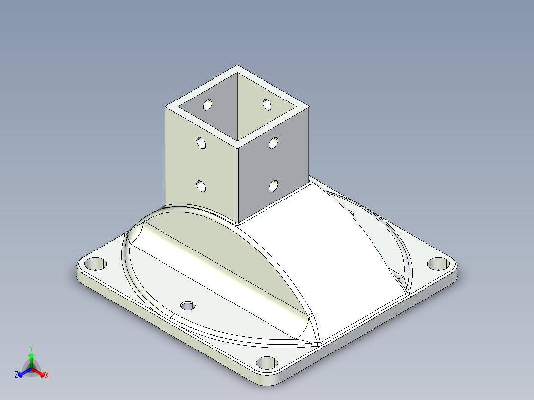 型材-BR 45X45 FLOOR MOUNT BASE KJN45BASE正等轴测图