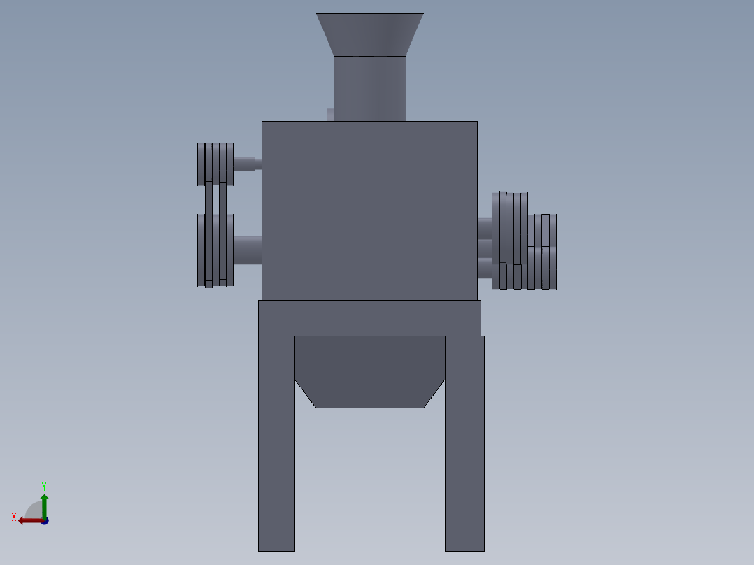 小型家用青皮核桃去皮机的设计【脱皮机】三维SolidWorks后视图