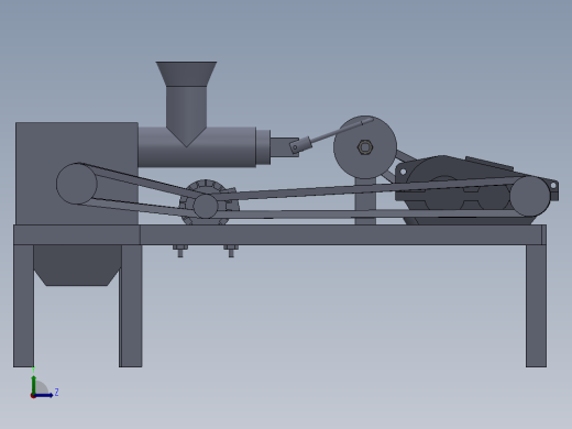 小型家用青皮核桃去皮机的设计【脱皮机】三维SolidWorks左视缩略图