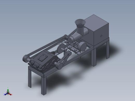 小型家用青皮核桃去皮机的设计【脱皮机】三维SolidWorks正等轴测缩略图