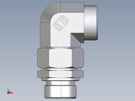 卡套式工业通用硬管接头EO_Assembled_adjustable_standpipe_elbow_EVW28LMOMD71前视缩略图
