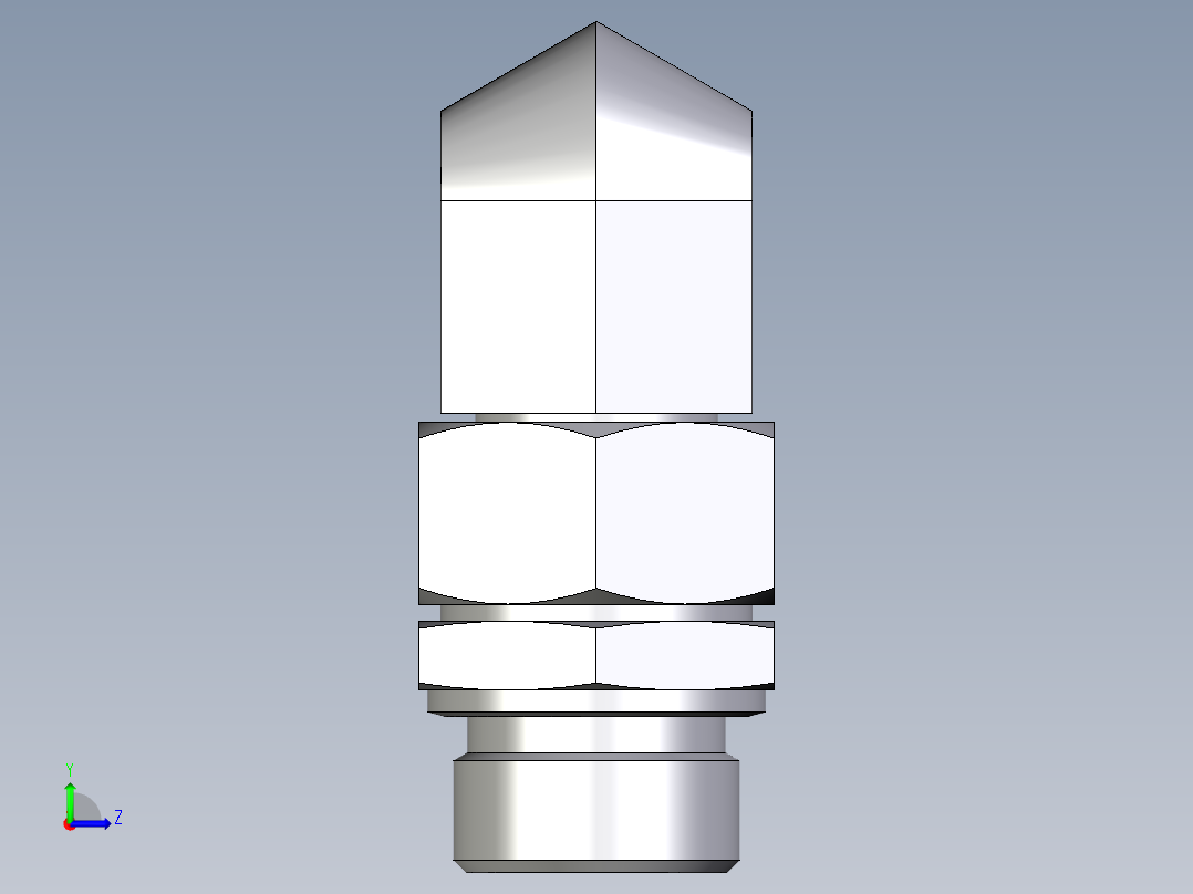 卡套式工业通用硬管接头EO_Assembled_adjustable_standpipe_elbow_EVW28LMOMD71左视图