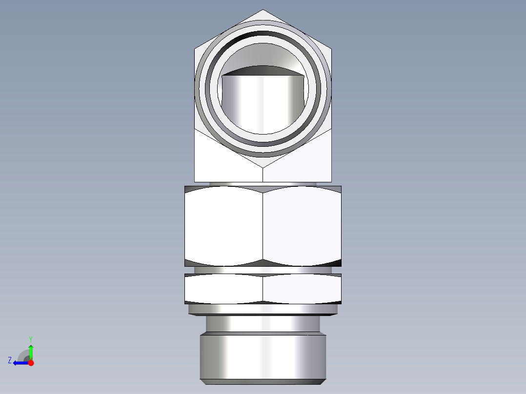 卡套式工业通用硬管接头EO_Assembled_adjustable_standpipe_elbow_EVW28LMOMD71右视图