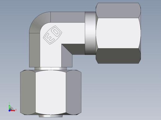 卡套式工业通用硬管接头EO_Swivel_nut_elbow_EW08LCF前视缩略图