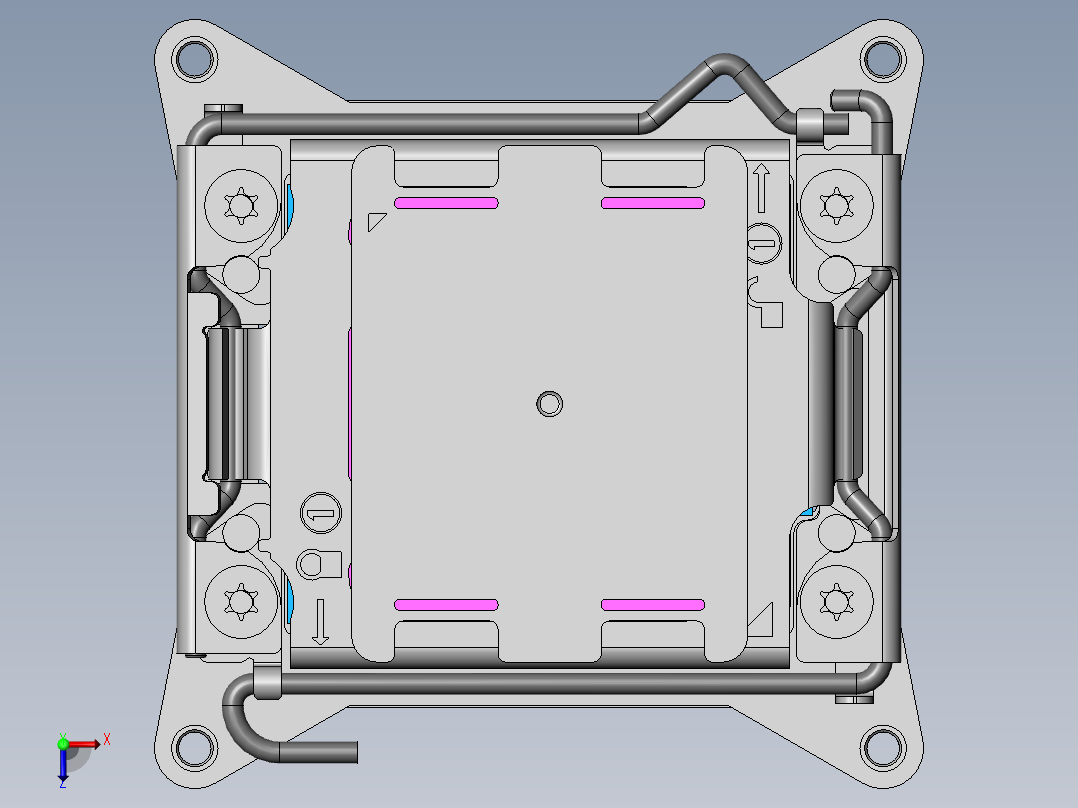 CPU中央处理器6俯视图