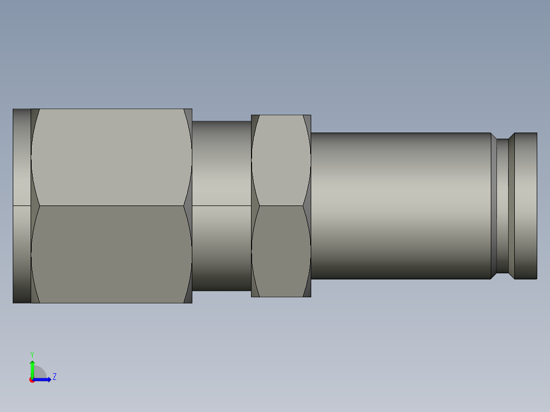 卡套式工业通用硬管接头12-10_trbu-s左视图