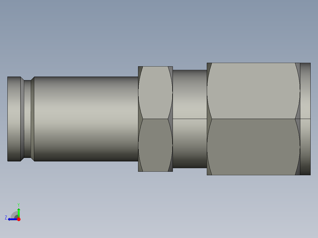 卡套式工业通用硬管接头12-10_trbu-s右视图