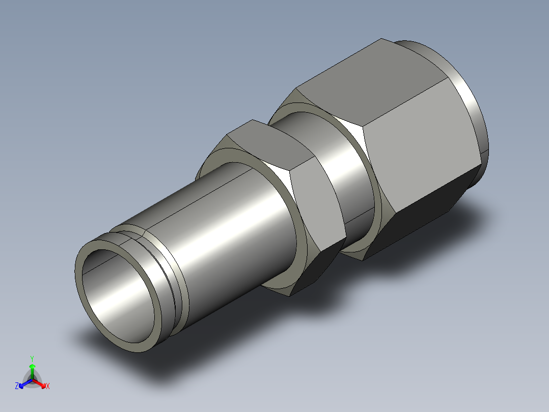 卡套式工业通用硬管接头12-10_trbu-s正等轴测图