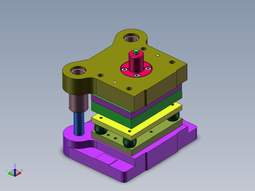 折弯翻孔件落料冲孔复合模(CAD图+SW三维)