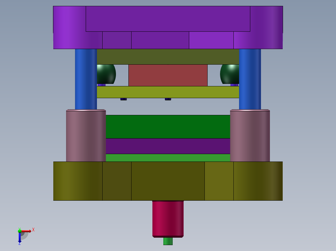 折弯翻孔件落料冲孔复合模(CAD图+SW三维)俯视图