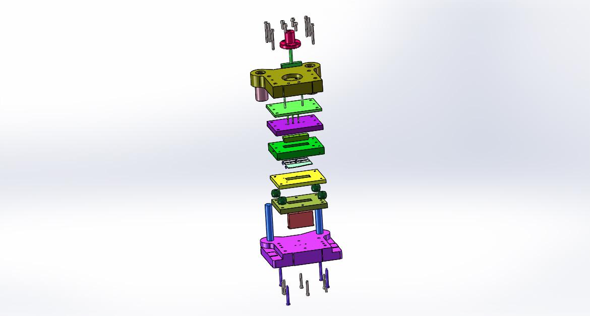 折弯翻孔件落料冲孔复合模(CAD图+SW三维)