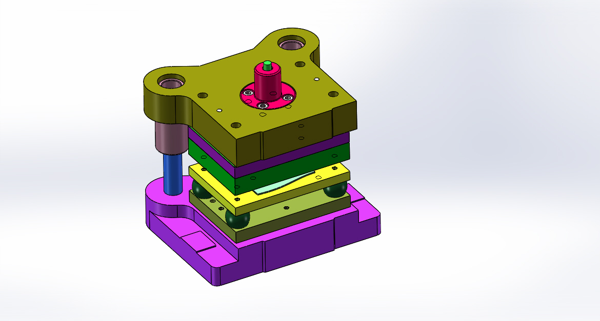 折弯翻孔件落料冲孔复合模(CAD图+SW三维)