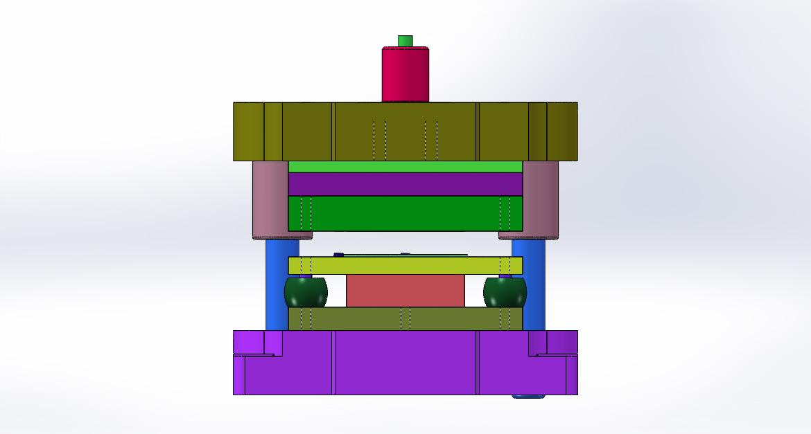 折弯翻孔件落料冲孔复合模(CAD图+SW三维)