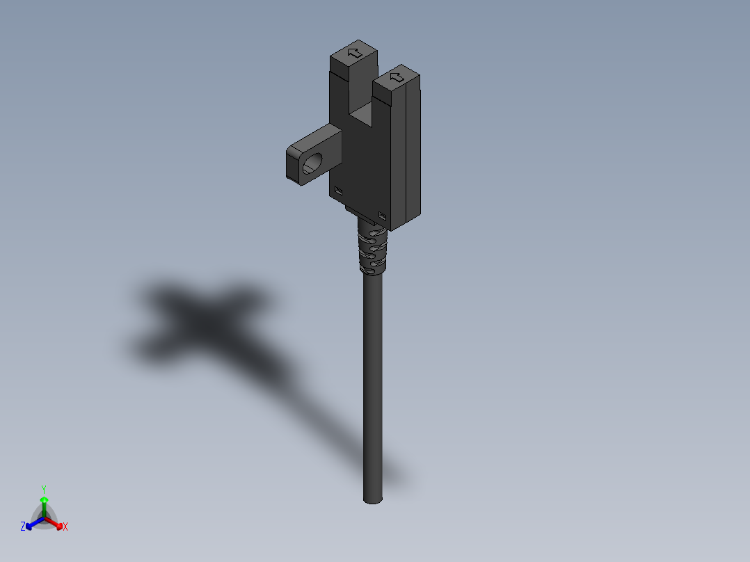 欧姆龙6系槽型光电（常用）导线引出型2M-EE-SX672-WR正等轴测图