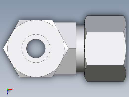 卡套式工业通用硬管接头EO_Adjustable_locknut_run_tee_LEE12ZSRCF俯视缩略图