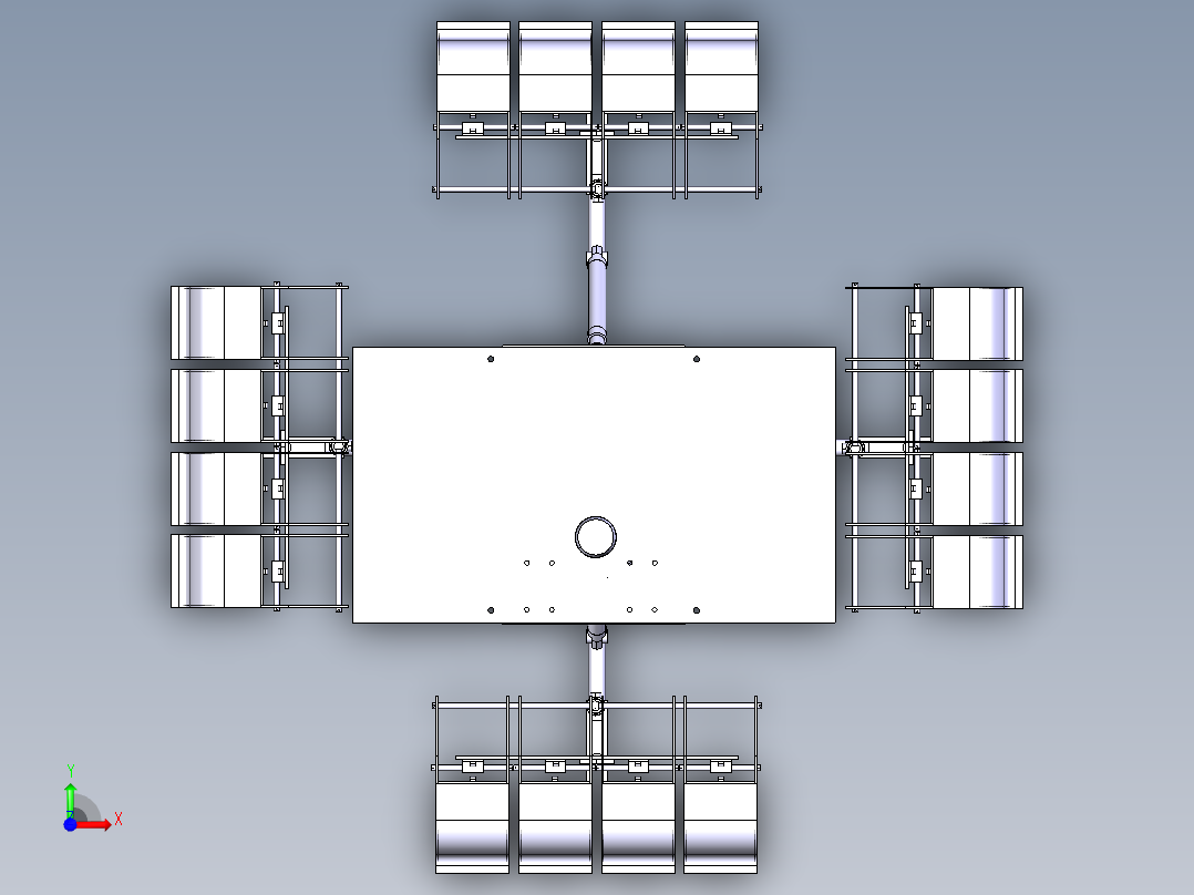 照明灯自动角度调节结构前视图