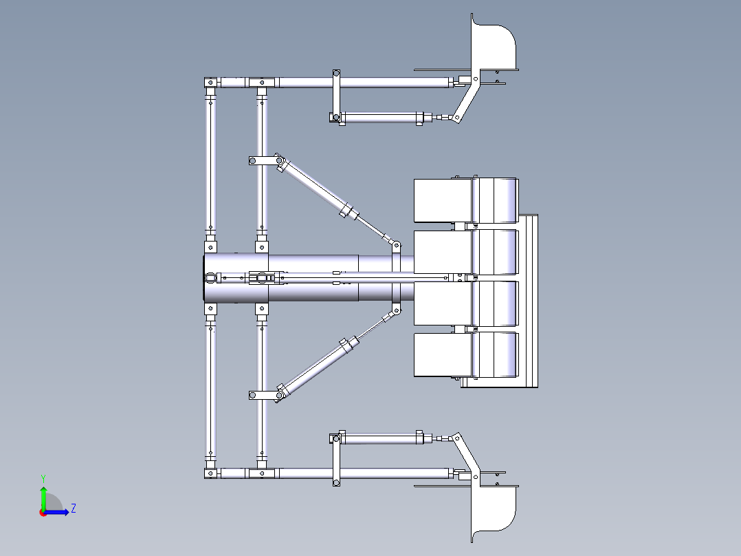 照明灯自动角度调节结构左视图