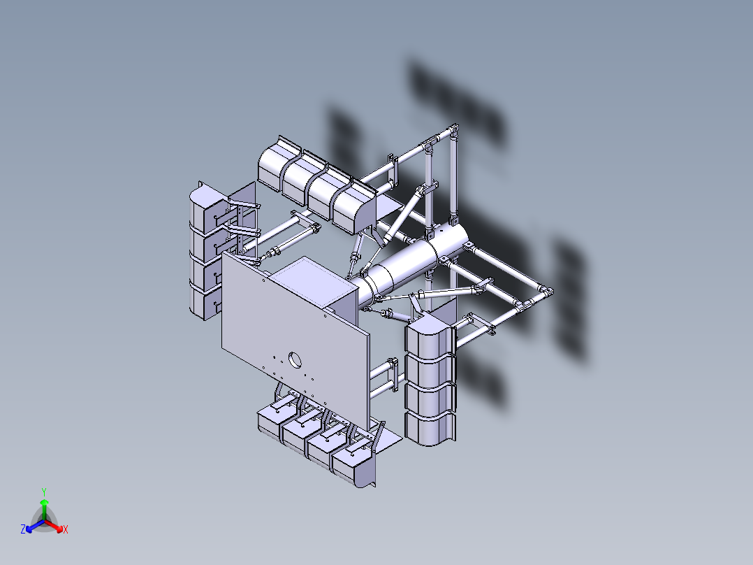 照明灯自动角度调节结构正等轴测图