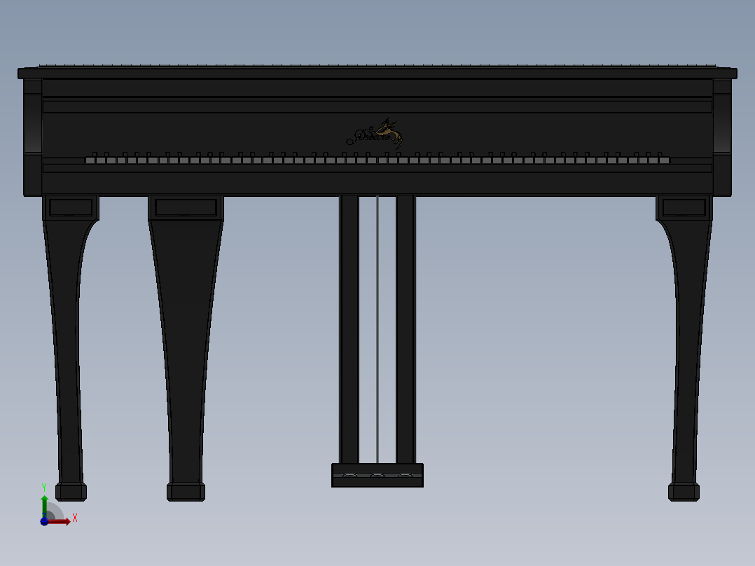 三角钢琴2前视图