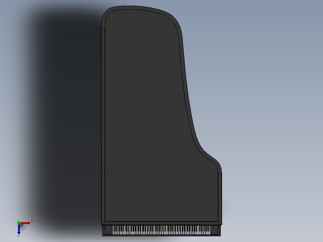 三角钢琴2俯视图