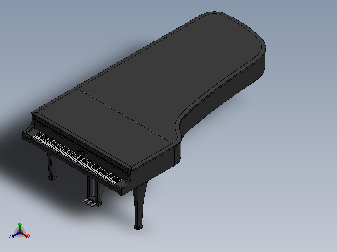 三角钢琴2正等轴测图