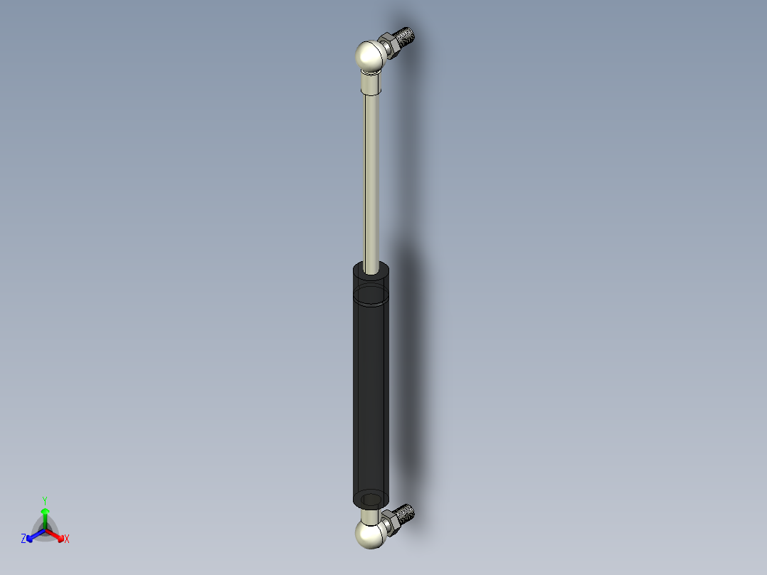 Q气压弹簧B310000028(30KG L290 和尚頭)正等轴测图