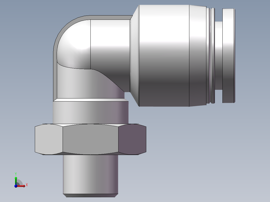 螺纹弯通APL10-G01(1分10厘)前视图