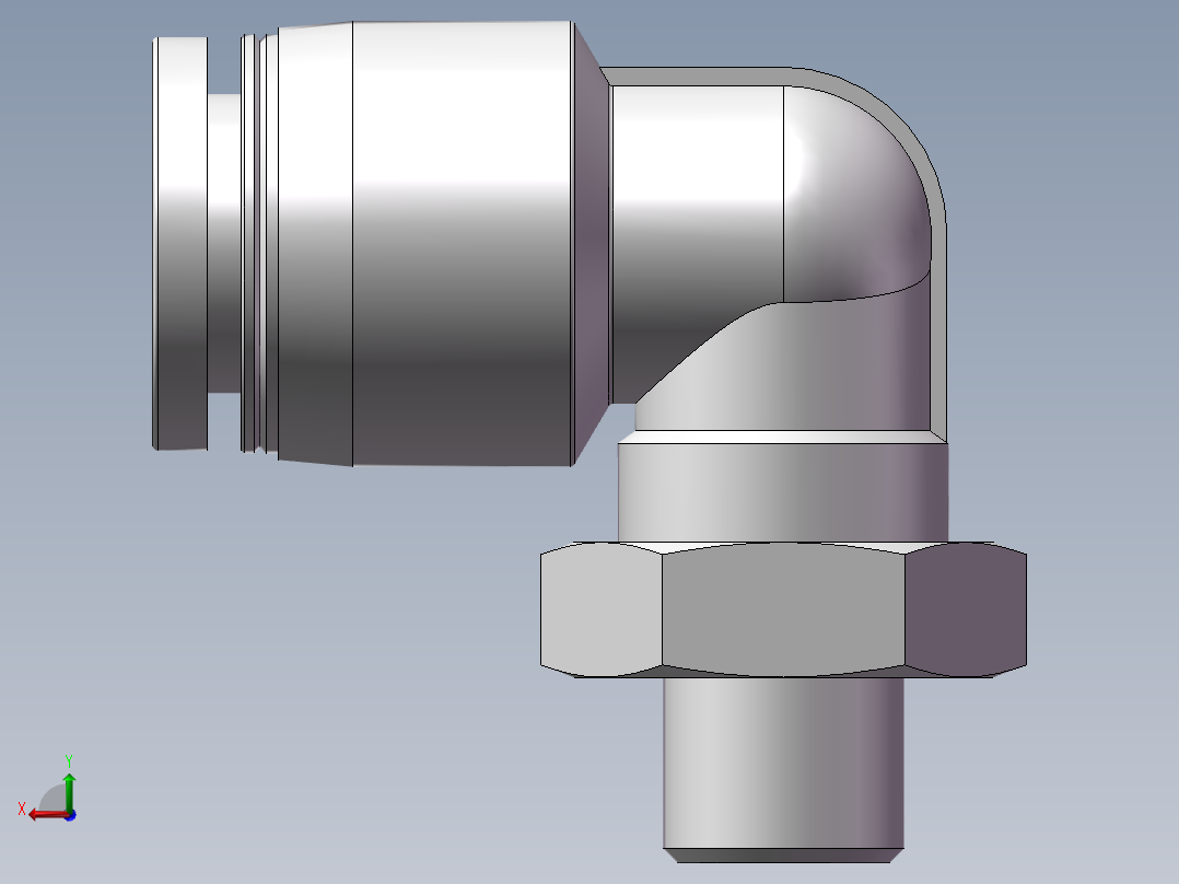 螺纹弯通APL10-G01(1分10厘)后视图