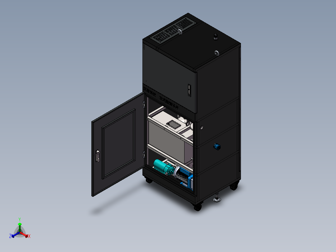 2023.02月-窑炉尾气在线监测系统（sw18可编辑+工程图+bom）正等轴测图